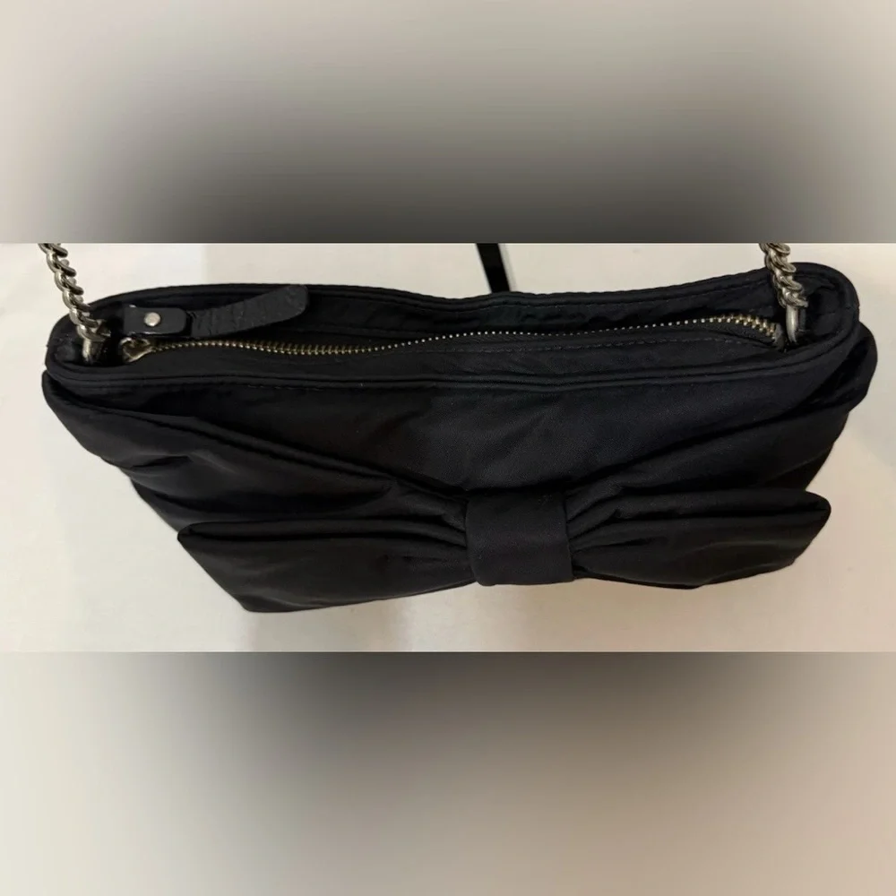 Kate Spade Have Courage Shoulder Bag Black Nylon Bow PXRU2267